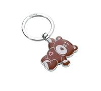 Porte-clés Ourson avec cœur- BRUNO - fonte métallique, émail - argenté, marron - Original TROIKA