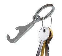 Porte-clés ouvre-boîte, porte-clés décapsuleur, petit décapsuleur en de titane, outil portable pour ouvrir les bouchons de bouteilles, porte-clés de voyage multifonctionnel