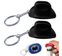Porte-clés Ouvre-bouteille De Style Texas Avec Chapeau Cowboy, Ouvre-bouchon Bière En Forme Fer à Cheval Mental Occidental, Décoration Portable Rustique Cheval, Pour Cadeaux Fête Hommes(2*BLACK)