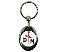 Porte-clés ovale en métal avec jeton caddie Depeche Mode