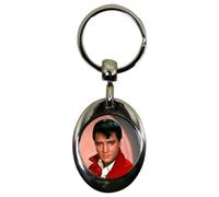 Porte-clés ovale en métal avec jeton caddie Elvis Presley