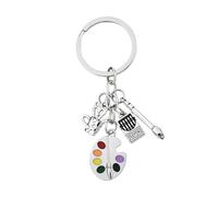 Porte-clés palette d'artiste, cadeau pour femme, homme, meilleur ami, cadeau d'anniversaire pour artistes, peintres, amateurs d'art, cadeaux pour étudiants, enseignants, pinceau, porte-clés cadeau