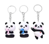 Porte-Clés Panda 3 Pièces, Porte-Clés Animaux Mignons, Porte-Clés Cadeaux, Porte-Clés pour Enfants