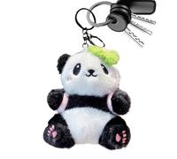 Porte-clés panda doux - Breloque animal mignon, pendentif de sac en peluche - Accessoire décoratif adorable et léger - Cadeau de collection - Ornement de dessin animé amusant avec sac à dos - Attache