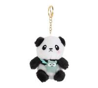Porte-clés panda mignon en peluche, pendentif de sac en coton pour couple de panda (vert)