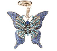 Porte-clés papillon à la mode, joli papillon en cristal, décorations suspendues, porte-clés pendentif pour portefeuille, sac à main, sac à dos, porte-clés, décoration suspendue, bleu clair, taille
