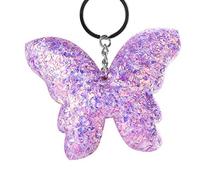 Porte-clés papillon à paillettes - Mini sac souple à suspendre - Ornement de téléphone de voiture - Poupée - Décoration pour filles et garçons - Violet élégant et populaire Durabilité