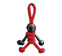 Porte-clés paracorde avec mousqueton, porte-clés paracorde d'urgence en plein air, pendentif multifonction pour escalade en plein air, camping, randonnée, randonnée, rouge, 1