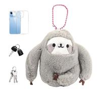Porte-clés paresseux en peluche - petit animal en peluche paresseux, Porte-clés | Animal moelleux, de dessin animé, pendentif de