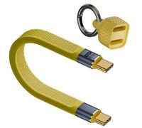 Porte-clés PD 240 W - Câble USB C - 40 Gbps - Type C mâle vers mâle - Prise en charge de l'affichage vidéo 8K @ 60 Hz - OTG, Thunderbolt 3/4 - Pour disque dur, Power Bank, MacBook (13 cm) (jaune)