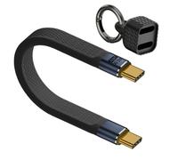 Porte-clés PD 240 W - Câble USB C - 40 Gbps - Type C mâle vers mâle - Prise en charge de l'affichage vidéo 8K @ 60 Hz - OTG, Thunderbolt 3/4 - Pour disque dur, Power Bank, MacBook (13 cm) (noir)