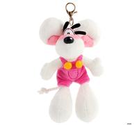Porte-clés peluche Diddl - Diddl - Salopette rose - 15 cm - Peluche douce - Polyester 100 % recyclé