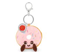Porte-clés peluche Donut rose recyclé 10 cm Rose
