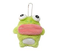 Porte-clés Peluche Grenouille Bouche Saucisse 10 * 10,5CM frog keychain | Peluche verte douce, joli décor de sac à main, accessoire mode tendance pour homme femme cadeau mignon