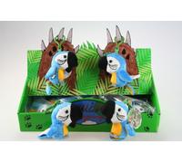 Porte-clés peluche perroquet bleu