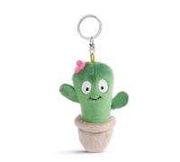 Porte-clés Peluche Plante Cactus Henriette 10cm Vert - Pendentif Animal câlin Durable avec Anneau métallique pour accrocher aux clés, à la Corde, au Sac et Plus Encore
