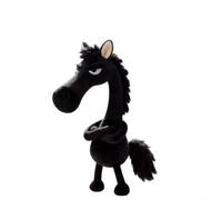 Porte-clés Peluche pour cheval pour année 2026 Symbole Chance Succès Prospérité Décoration pour accessoire Mode Quotidien 12cm Doux(Black)