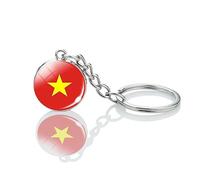 Porte-Clés Pendentif Boule De Verre Drapeau Du Vietnam - Porte-Clés Mini Drapeau Du Pays De L'Asie Du Vietnam,Souvenirs Nouveauté Porte-Clés Souvenir Du Drapeau Du Monde National Pour Hommes Femme