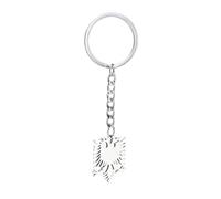 Porte-Clés Pendentif Carte,Porte-Clés Drapeau Carte Aigle Albanie Mode,Ornements De Portefeuille De Sac De Voiture Accessoire D'Artisanat Porte-Clés Symbole Patriotique De Style Ethnique,Boucl