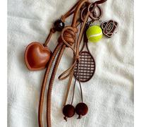 Porte-clés/pendentif de voiture en forme de cœur avec détail de raquette de tennis, unisexe, design amovible. C'est le choix parfait pour les passionnés de fitness, et aussi un cadeau idéal pour les h