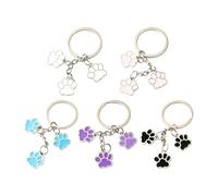 Porte-Clés Pendentif Empreinte De Patte 5 Pièces, Bijoux en Métal pour Animaux De Compagnie, Cadeaux pour Amoureux des Animaux, Cadeaux Commémoratifs pour Les Amoureux des Chiens.