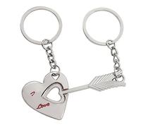 Porte-clés Pendentif En Alliage Avec Motif Cœur Et Flèche Pour Couple Idéal Pour Un Anniversaire Un Mariage Ou Noël