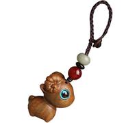 Porte-clés Pendentif en Bois De Santal Petit Mouton, Porte-clés De Voiture Mignon en Bois en Forme De Chèvre, Breloque De Sac à Main Artisanale De Style Chinois Orange 3.9 x 0.8 x 0.9