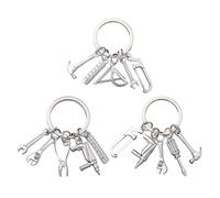 Porte-clés Pendentif En Métal Nouveauté Avec Marteau Tournevis Clé Pinces Accessoires Gadget Passionné 3 Pièces
