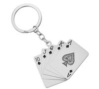 Porte-Clés, Pendentif Jeu de Cartes avec Motif de Quinte Flush Royale, Design Créatif et Élégant, Cadeau Original pour Amateurs de Poker, Accessoire Fantaisie et Ludique,Bagages Décor