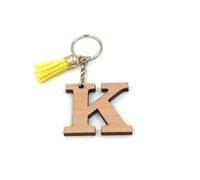 Porte-clés Pendentif Lettre En Bois pour clés de maison