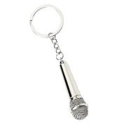 Porte-clés pendentif microphone,Porte-clés de Style Musical,Mignon Pendentif décoratif accessoire de mode,Exquis Cadeau Musical,Cadeau Pour Les Amateurs De Chant