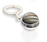 Porte-Clés Pendentif Planète Jupiter, Porte-Clés En Verre Double Face Du Système Solaire, Anneaux Suspendus Pour Sac, Ornement De Sac, Porte-Clés Galaxie, Univers, Planète, Bijoux, Comme Indiqu