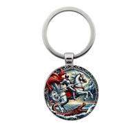 Porte-clés - Pendentif rétro, symbolisant courage, justice et protection, parfait pour la mode masculine ou l’offre de cadeaux