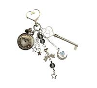 Porte-clés permanent à énergie solaire incisée en alliage - Montre de poche élégante