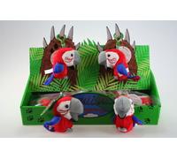 Porte-clés perroquet en peluche rouge