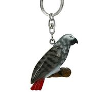 Porte-clés perroquet gris du Gabon Ara - En bois - Doudou