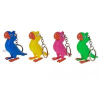 Porte-clés perroquet son lumineux 5x6x2.5cm (24pcs)