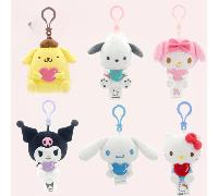 Porte-clés personnage de dessin animé Véritable chat, My Melody, Kuromi, Pompompurin, Pochacco Mignon Labu Anime Peluche Pendentif, Pâques, Fête des Mères et autres cadeaux de fête, cadeaux d'annivers