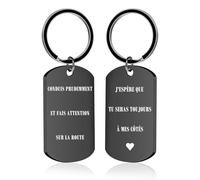 Porte-Clés Personnalisable avec Photo et Gravure Texte Double Face Porte Clef Personnalisé Cadeau pour Homme Femme Couples Amis et Famille (Noir Gravé Texte Recto-Verso)