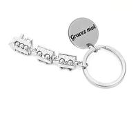 Porte-clés Personnalisable Petit Train Locomotive Gravure Laser Médaille Unique Prénom Message Fête Anniversaire Identité original cadeau personnalisé homme