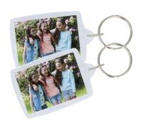 Porte-clés personnalisables - ARTEMIO - 8 porte-clés transparents - 3 x 4,5 cm - Plastique - Mixte