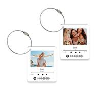 Porte-clés Personnalisables, Porte clef Spotify Personnalisé, pendentif photo et texte en acrylique, pendentif portable pour clé de voiture, mini album photo pour amateur de musique, Cadeau de Noël