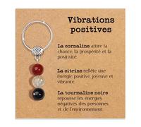Porte-clés Personnalisé avec Cristaux Naturels, Idée Cadeau Nouveaux Départs, Guérison Cadeaux pour lui Homme pour elle Femme Cristal Thérapeutique avec Délicate Dédiée (Vibrations positives)
