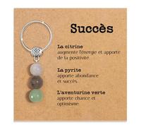 Porte-clés Personnalisé avec Cristaux Naturels, Idée Cadeau Nouveaux Départs, Guérison Cadeaux pour lui Homme pour elle Femme Cristal Thérapeutique avec Délicate Dédiée (Succès)