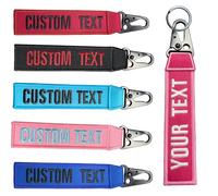 Porte-clés Personnalisé avec Étiquette de Bagage Brodée - Accessoires pour Moto, Scooter, Voiture | Cadeau Personnalisé