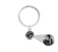 Porte-clés personnalisé avec photo Porte-clés rond personnalisé avec projection de photo Je t'aime 100 langues Porte-clés avec image à l'intérieur pour femmes filles épouse maman
