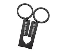 Porte-clés Personnalisé Code Spotify Gravé Musique Chanson Acier Inoxydable Coeur Couples Porte-clés Cadeaux Noir