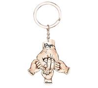Porte-Clés Personnalisé en Acrylique avec Nom de Poing Personnalisé pour la Fête des Pères - Cadeau de la Part D'une Fille, D'une épouse, D'un Fils, D'un Père, D'un Papa, D'un Grand-Père (Poing)