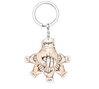 Porte Clés Personnalisé en Acrylique, Porte-Clés Nom de Poing Personnalisé, Cadeau Fete Des Peres Porte Personnalisable pour Papa
