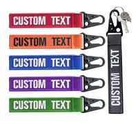 Porte - clés personnalisé, étiquette de bagage brodée double face personnalisée, étiquette de porte - clés avec texte/chiffres, accessoires de porte - clés de chambre sac à dos de voiture de moto